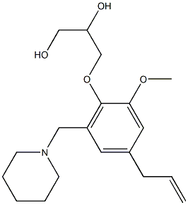 3-[4-Allyl-2-methoxy-6-(piperidinomethyl)phenoxy]-1,2-propanediol Struktur