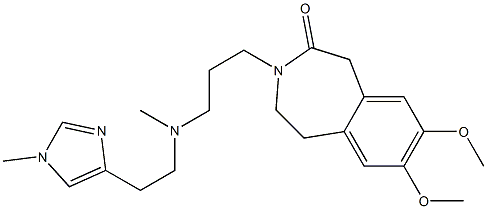 2,3-Dihydro-7,8-dimethoxy-3-[3-[N-[2-(1-methyl-1H-imidazol-4-yl)ethyl]-N-methylamino]propyl]-1H-3-benzazepin-4(5H)-one Struktur