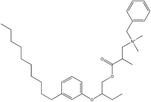 N,N-Dimethyl-N-benzyl-N-[2-[[2-(3-decylphenyloxy)butyl]oxycarbonyl]propyl]aminium Struktur