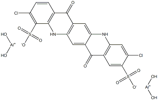 3,10-Dichloro-5,7,12,14-tetrahydro-7,14-dioxoquino[2,3-b]acridine-2,11-disulfonic acid bis(dihydroxyaluminum) salt Struktur