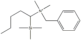 N-(Benzyl)-N,N-dimethyl-1-trimethylsilyl-1-pentanaminium Struktur