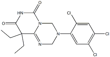 9,9-Diethyl-3-(2,4,5-trichlorophenyl)-3,4-dihydro-2H-pyrimido[1,6-a]-1,3,5-triazine-6,8(7H,9H)-dione Struktur