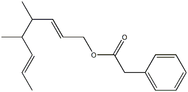 Phenylacetic acid 4,5-dimethyl-2,6-octadienyl ester Struktur