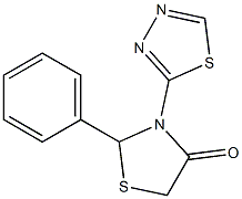 2-Phenyl-3-(1,3,4-thiadiazol-2-yl)thiazolidin-4-one Struktur