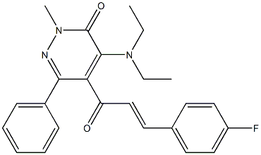 4-(Diethylamino)-5-[1-oxo-3-(4-fluorophenyl)-2-propenyl]-2-methyl-6-phenylpyridazin-3(2H)-one Struktur