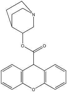 9H-Xanthene-9-carboxylic acid quinuclidin-3-yl ester Struktur