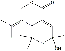 3,6-Dihydro-6-hydroxy-2,2,6-trimethyl-3-(2-methyl-1-propenyl)-2H-pyran-4-carboxylic acid methyl ester Struktur