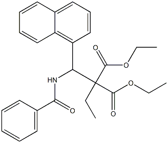 2-[(1-Naphtyl)(benzoylamino)methyl]-2-ethylmalonic acid diethyl ester Struktur