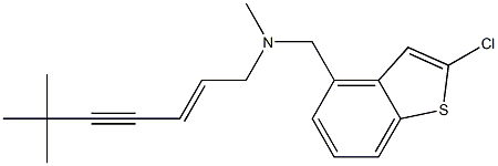 (2E)-6,6,N-Trimethyl-N-(2-chloro-1-benzothiophen-4-ylmethyl)-2-hepten-4-yn-1-amine Struktur