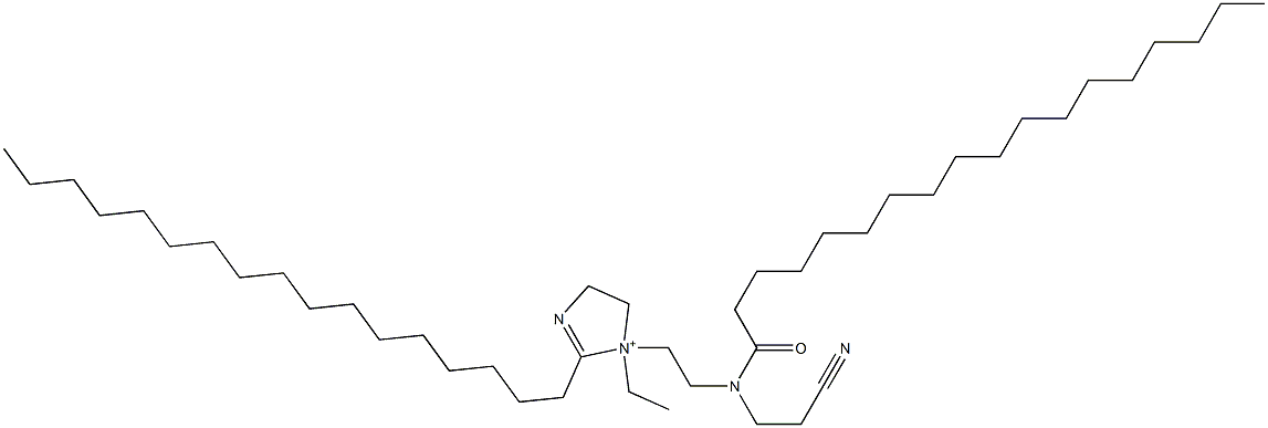 1-[2-[(2-Cyanoethyl)(1-oxooctadecyl)amino]ethyl]-1-ethyl-2-heptadecyl-4,5-dihydro-1H-imidazol-1-ium Struktur