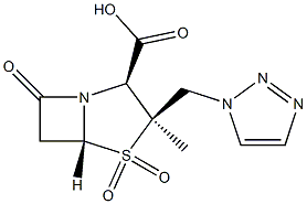 (2S,3R,5R)-3-Methyl-7-oxo-3-(1H-1,2,3-triazol-1-ylmethyl)-4-thia-1-azabicyclo[3.2.0]heptane-2-carboxylic acid 4,4-dioxide Struktur