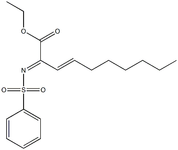 2-(Phenylsulfonylimino)-3-decenoic acid ethyl ester Struktur