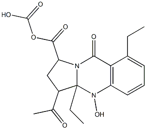 3-Acetyl-1,2,3,3a,4,9-hexahydro-4-hydroxy-9-oxopyrrolo[2,1-b]quinazoline-1,1-dicarboxylic acid diethyl ester Struktur