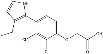 [4-[3-Ethyl-1H-pyrrol-2-yl]-2,3-dichlorophenoxy]acetic acid Struktur