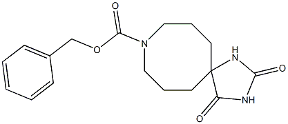 benzyl 2,4-dioxo-1,3,9-triazaspiro[4.7]dodecane-9-carboxylate Struktur