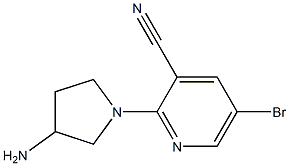 2-(3-aminopyrrolidin-1-yl)-5-bromopyridine-3-carbonitrile Struktur