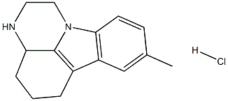 8-Methyl-2,3,3a,4,5,6-hexahydro-1H-pyrazino-[3,2,1-jk]carbazole hydrochloride Struktur