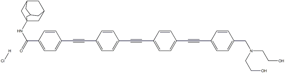 4-((4-((4-((4-((bis(2-hydroxyethyl)aMino)Methyl) phenyl)ethynyl)phenyl)ethynyl)phenyl)ethynyl)-N-adaMantylbenzaMide hydrocholoride Struktur