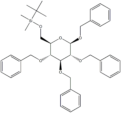 1,2,3,4-Tetra-O-benzyl-6-O-tert-butyldimethylsilyl-b-D-glucopyranose Struktur