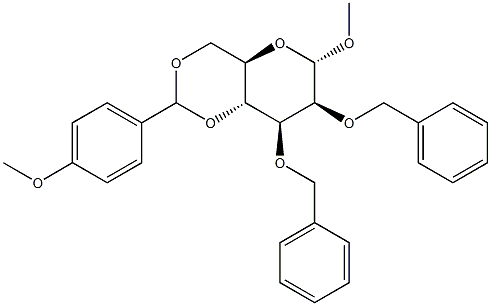 Methyl 2,3-di-O-benzyl-4,6-O-(4-methoxybenzylidene)-a-D-mannopyranoside Struktur