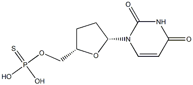 2',3'-Dideoxyuridine-5'-O-monothiophosphate Struktur