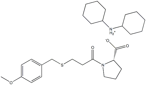 (2S)-1-{3-[(4-METHOXYBENZYL)SULFANYL]PROPANOYL}-2-PYRROLIDINECARBOXYLIC ACID, (DICYCLOHEXYLAMMONIUM) SALT Struktur