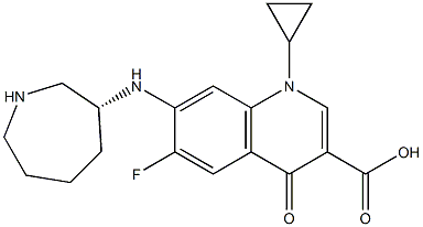 (R)-7-(Azepan-3-ylamino)-1-cyclopropyl-6-fluoro-4-oxo-1,4-dihydroquinoline-3-carboxylic Acid Struktur