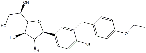 (2S,3R,4R,5S)-2-(4-Chloro-3-(4-ethoxybenzyl)phenyl)-5-((R)-1,2-dihydroxyethyl)tetrahydrofuran-3,4-diol Struktur