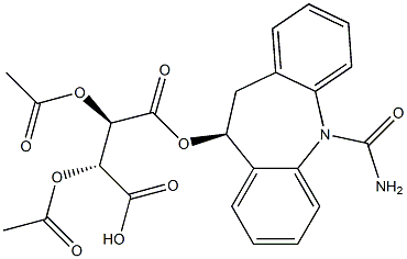 (2R,3R)-2,3-Bis(acetyloxy)butanedioic Acid Mono[(10S)-5-(aminocarbonyl)-10,11-dihydro-5H-dibenz[b,f]azepin-10-yl] Ester Struktur