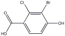 3-Bromo-2-chloro-4-hydroxy-benzoic acid Struktur