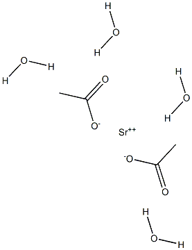 Strontium acetate tetrahydrate Struktur