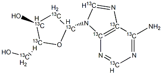 2'-Deoxyadenosine-13C10 Struktur