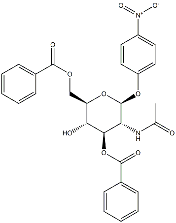 4-Nitrophenyl2-acetamido-3,6-di-O-benzoyl-2-deoxy-b-D-glucopyranoside Struktur