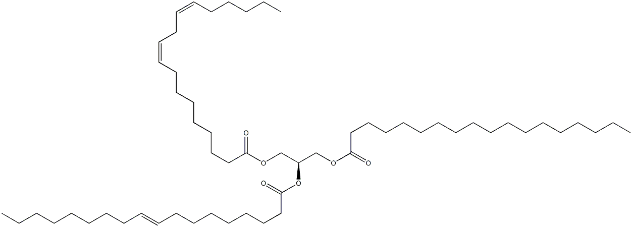 1-octadecanoyl-2-(9Z-octadecenoyl)-3-(9Z,12Z-octadecadienoyl)-sn-glycerol Struktur