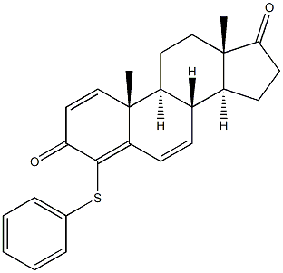 4-phenylthio-1,4,6-androstatriene-3,17-dione Struktur