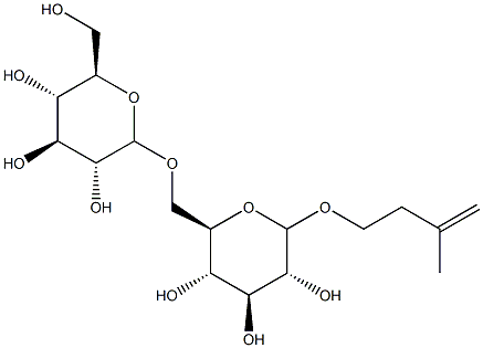 3-methylbut-3-enyl 6-O-glucopyranosylglucopyranoside Struktur