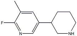 2-fluoro-3-methyl-5-piperidin-3-ylpyridine Struktur