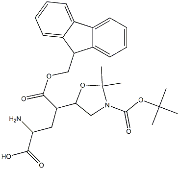 (2S,5R)-Fmoc-2-amino-4-(3-Boc-2,2-dimethyl-oxazolidin-5-yl)-butyric acid Struktur