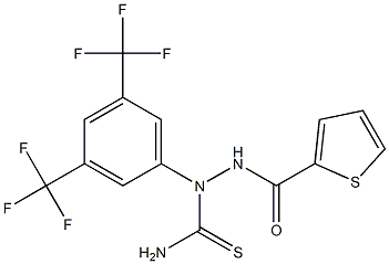 N1-[3,5-BIS(TRIFLUOROMETHYL)PHENYL]-2-(THIOPHEN-2-YLCARBONYL)HYDRAZINECARBOTHIOAMIDE Struktur