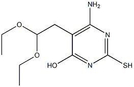 6-AMINO-5(2,2-DIETHOXYETHYL)-4-HYDROXY-2-MERCAPYOPYRIMIDINE Struktur