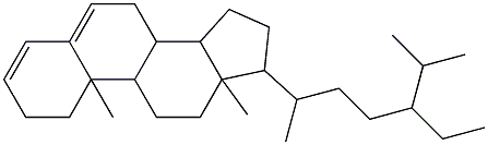 17-(5-ethyl-6-methyl-heptan-2-yl)-10,13-dimethyl-2,7,8,9,11,12,14,15,16,17-decahydro-1H-cyclopenta[a]phenanthrene Struktur