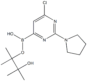 2-(PYRROLIDIN-1-YL)-6-CHLOROPYRIMIDINE-4-BORONIC ACID PINACOL ESTER Struktur