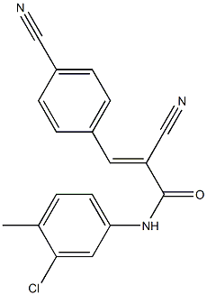 N1-(3-chloro-4-methylphenyl)-2-cyano-3-(4-cyanophenyl)acrylamide Struktur