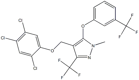 1-methyl-4-[(2,4,5-trichlorophenoxy)methyl]-3-(trifluoromethyl)-5-[3-(trifluoromethyl)phenoxy]-1H-pyrazole Struktur