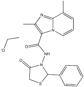 N3-(4-oxo-2-phenyl-1,3-thiazolan-3-yl)-2,8-dimethylimidazo[1,2-a]pyridine-3-carboxamide ethanolate Struktur