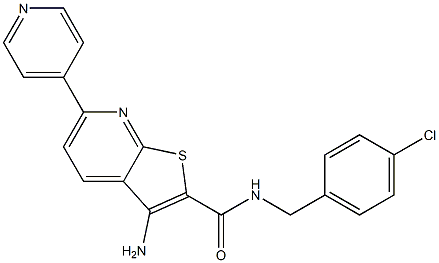 3-amino-N-(4-chlorobenzyl)-6-(4-pyridinyl)thieno[2,3-b]pyridine-2-carboxamide Struktur