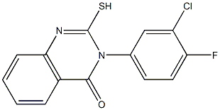 3-(3-chloro-4-fluorophenyl)-2-mercapto-3,4-dihydroquinazolin-4-one Struktur