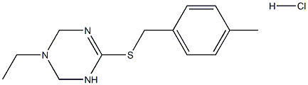 3-ethyl-6-[(4-methylbenzyl)thio]-1,2,3,4-tetrahydro-1,3,5-triazine hydrochloride Struktur