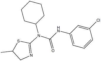 N'-(3-chlorophenyl)-N-cyclohexyl-N-(5-methyl-4,5-dihydro-1,3-thiazol-2-yl)urea Struktur