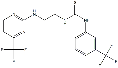 N-[3-(trifluoromethyl)phenyl]-N'-(2-{[4-(trifluoromethyl)pyrimidin-2-yl]amino}ethyl)thiourea Struktur